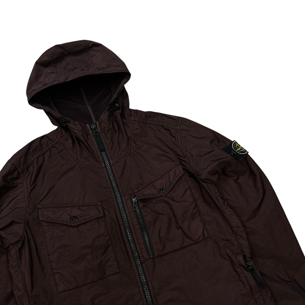Stone Island 2015 Burgundy Lamy Flock Jacket - Medium