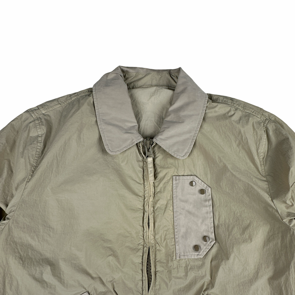 Ten C Beige Multi Pocket Mid Layer Zipped Overshirt Jacket - XL