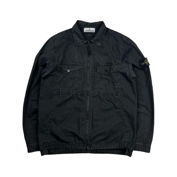 Stone Island Black Cotton Overshirt - Small