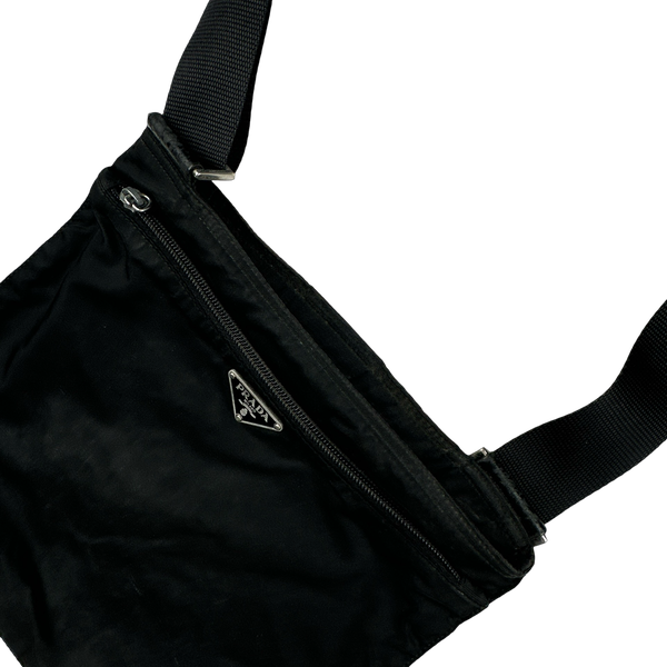 Prada Black Nylon Emblem Side Bag