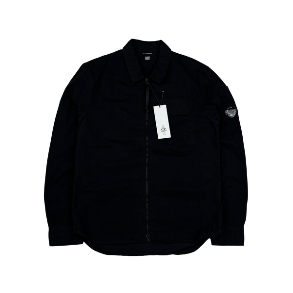 CP Company Black Zipped Lens Viewer Overshirt - Medium