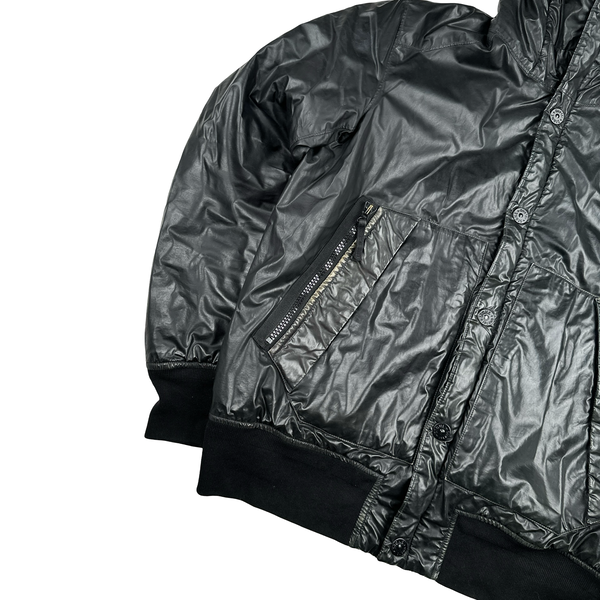 Stone Island 2011 Black Mussola Gommata Hooded Jacket - XL