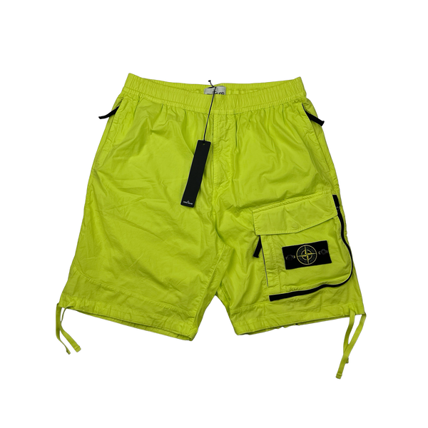 Stone Island 2016 Neon Yellow Cargo Shorts - 33"