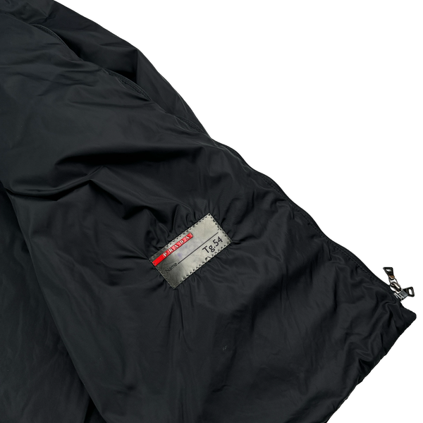Prada Black Nylon Padded Bomber Jacket - XXL