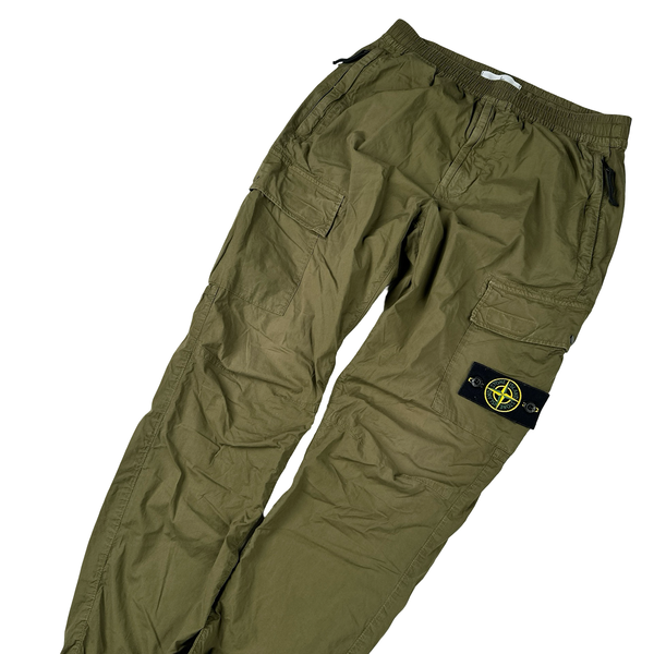 Stone Island 2021 Khaki Regular Tapered Cargo Trousers - 30"