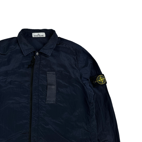 Stone Island 2017 Navy Nylon Metal Shimmer Overshirt - Medium