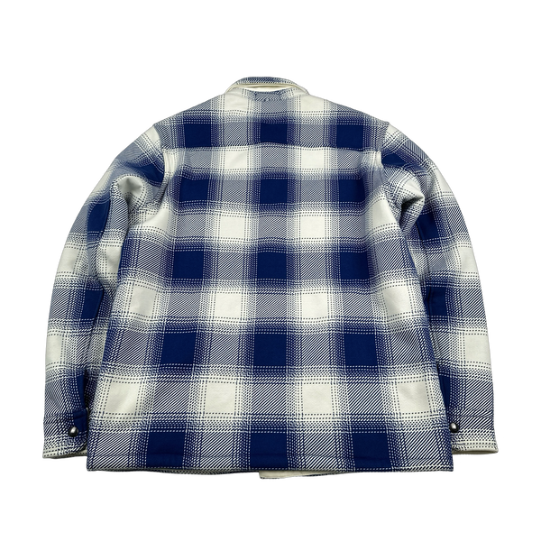 Ralph Lauren Checked Blue Flannel Fleece Lined Shirt - Small