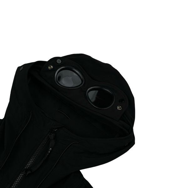 CP Company Black Soft Shell Goggle Jacket - Medium