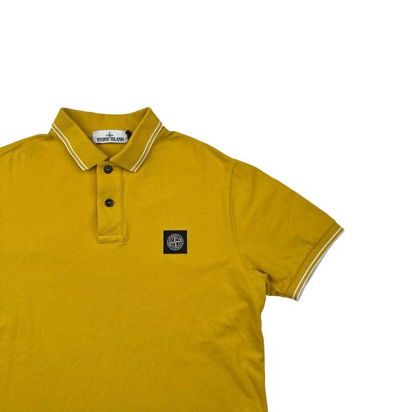 Stone Island 2019 Yellow Cotton Polo Shirt - Large