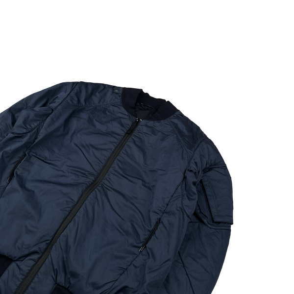 Stone Island 2011 Shadow Project Navy Nylon Cotton Lined Bomber Jacket - Medium
