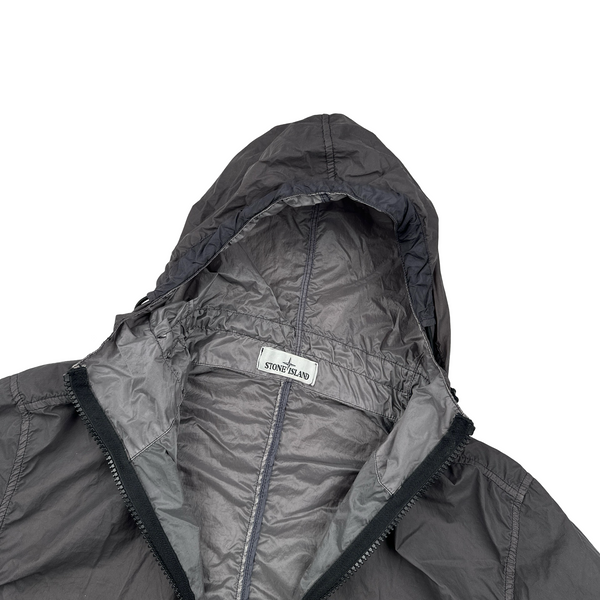 Stone Island Grey Lamy Velour Hooded Jacket - Large