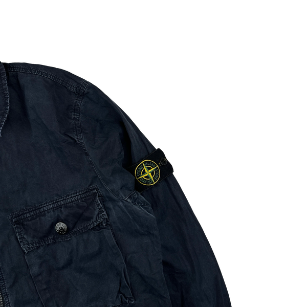 Stone Island 2020 Navy Cotton Zipped Overshirt - Medium