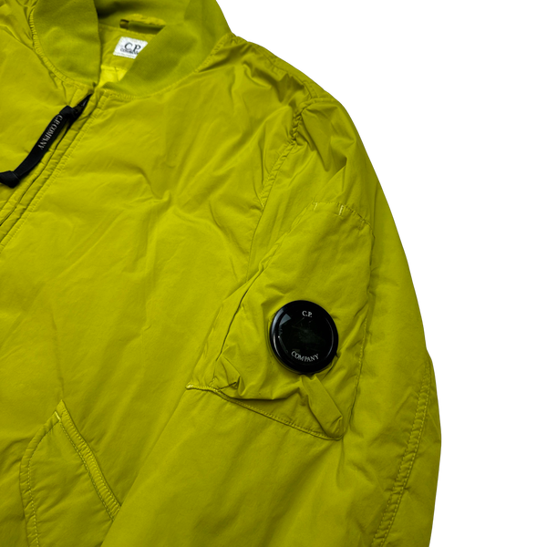 CP Company Lime Green Nycra Padded Bomber Jacket - Large