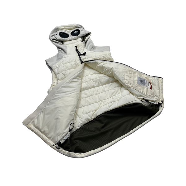 CP Company White Down Shell Goggle Gilet - Small