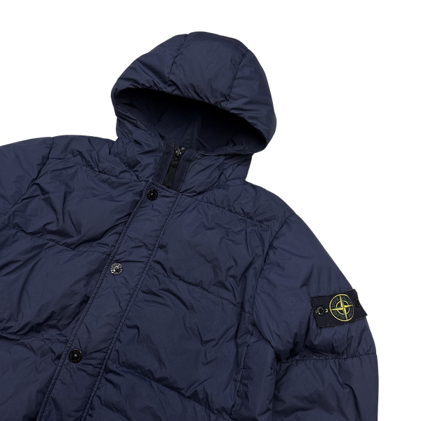 Stone Island Navy Crinkle R-NY Down Puffer Jacket - XL