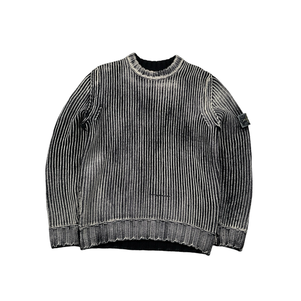 【STONE 】 knit sweater best 96ss Stone Island Knitted Lambwool Sweater Natural en CareOfCarl.es