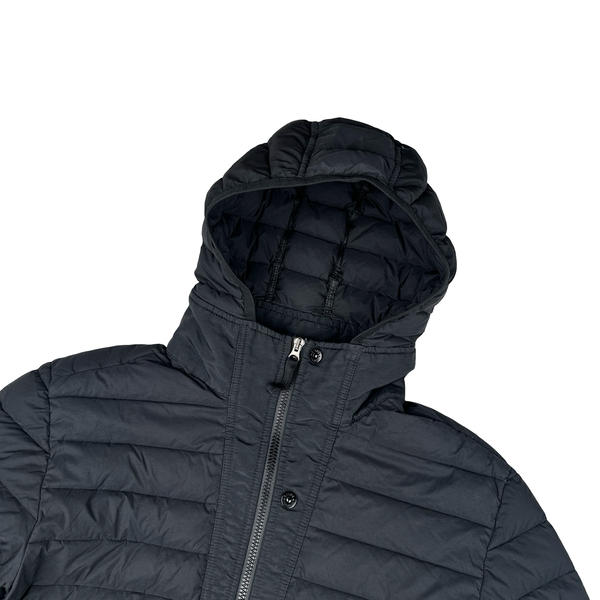 Stone Island 2019 Black Loom Woven Down Puffer Jacket - Large