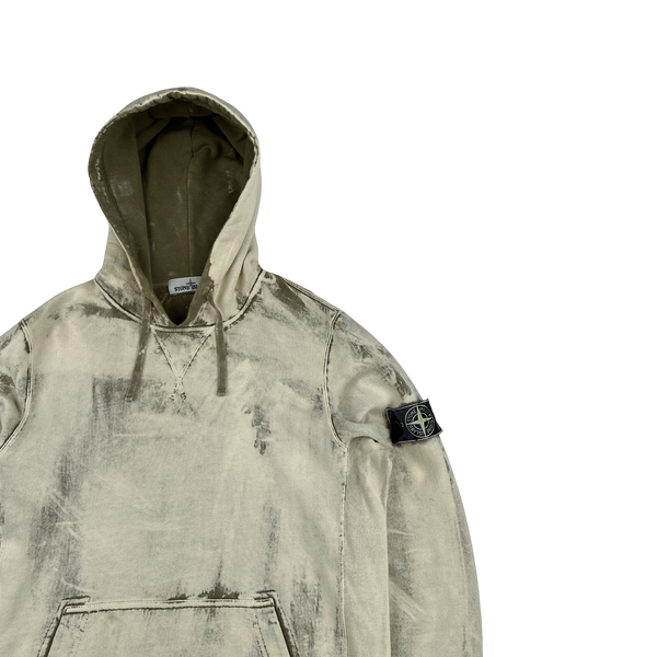 Stone Island 2017 Khaki Hand Corrosion Pullover Hoodie - Medium