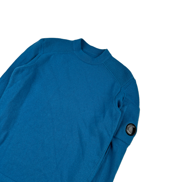 CP Company Blue Wool Knit Jumper - Small