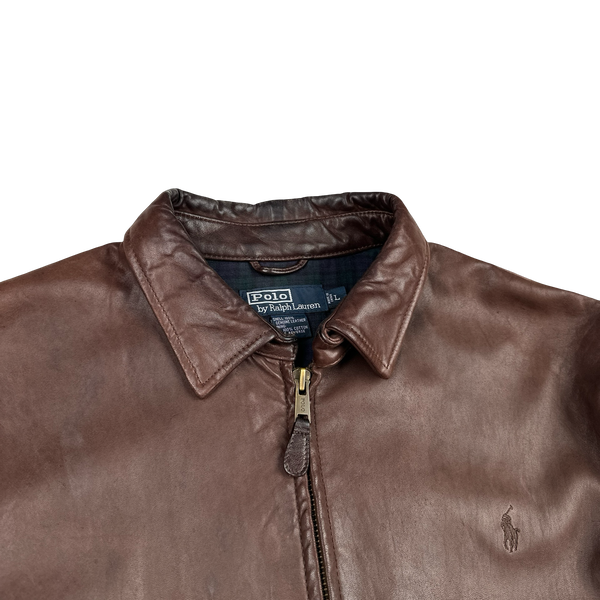 Ralph Lauren Brown Heavyweight Leather Jacket - Large
