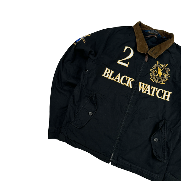 Ralph Lauren Black Watch Embroidered Big Logo Spellout Zipped Jacket - Medium