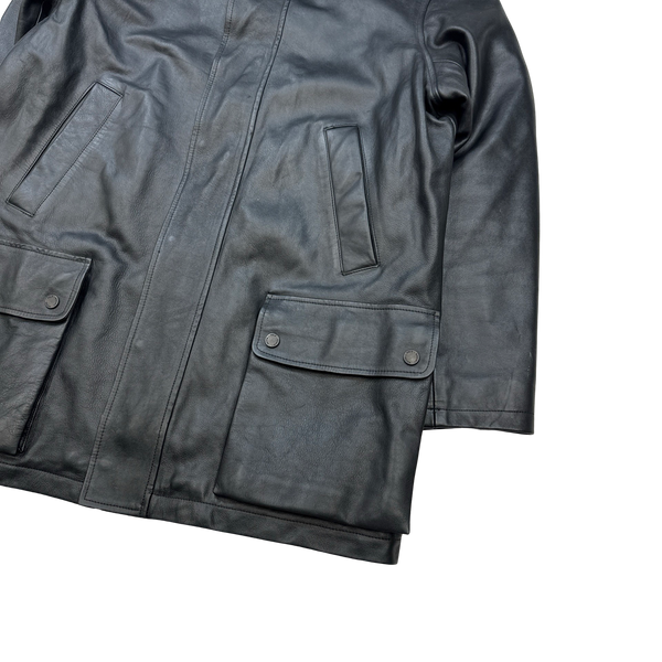 Ralph Lauren Wool Lined Heavyweight Leather Jacket - Medium