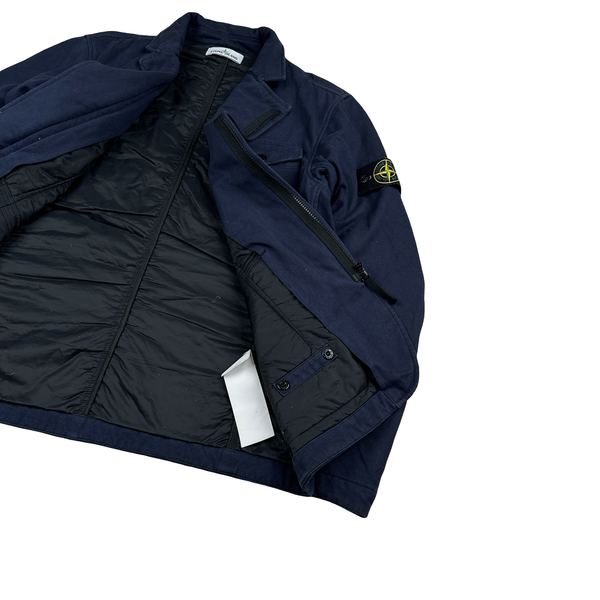 Stone Island 2016 Navy Quilted Multi Pocket Overshirt Jacket - Large