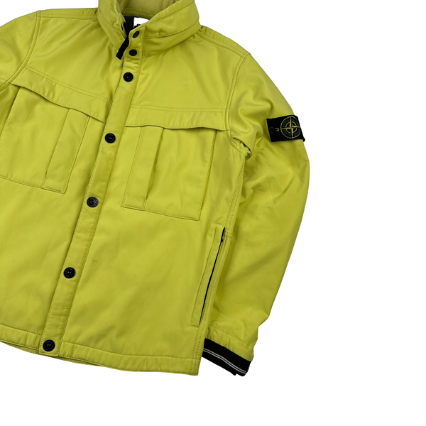 Stone Island Yellow Fleece Lined Soft Shell Jacket - Large