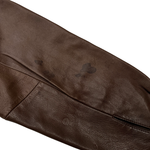 Ralph Lauren Brown Heavyweight Leather Jacket - Large
