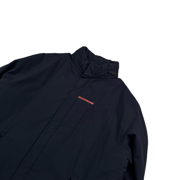 Prada Navy Nylon Red Label Long Jacket - XL