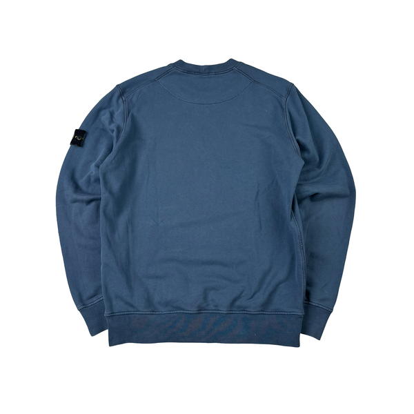 Stone Island 2024 Blue Cotton Crewneck Jumper - Large