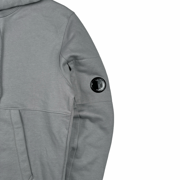 CP Company Grey Cotton Lens Viewer Pullover Hoodie - Large