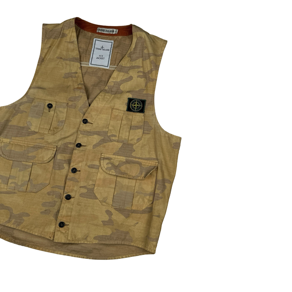 Stone Island 1990 Ice Jacket Camo Vest - Large