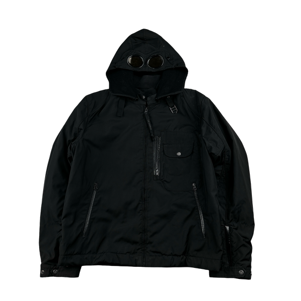 CP Company Black Multi Pocket Leinster 200 Wool Lined Goggle Jacket - XL