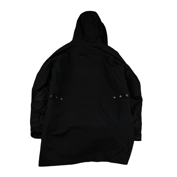 CP Company 2010 Black Nylon Down Filled Quilted Long Puffer Jacket - Large