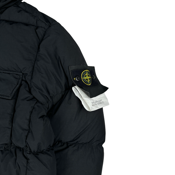 Stone Island Black Naslan Light Watro Down TC Puffer - Large