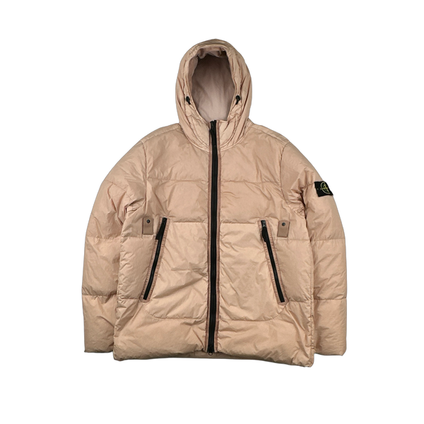 Stone Island 2021 Pink Crinkle NY Down Puffer Jacket - XL
