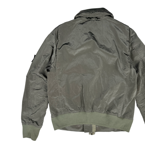 Stone Island 2008 Archive Grey Nylon Metal Bomber Jacket - L