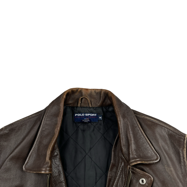 Ralph Lauren Brown Heavyweight Leather Jacket - Medium