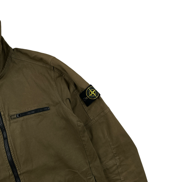 Stone Island 2016 Khaki Thick Cotton Hooded Overshirt - Medium