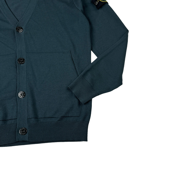 Stone Island Jade Knitted Cardigan Jumper - Medium