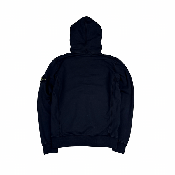 Stone Island Navy Cotton Zipped Hoodie - Large