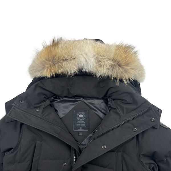 Canada Goose Black Premium Down Carson Coyote Fur Puffer Jacket - Small