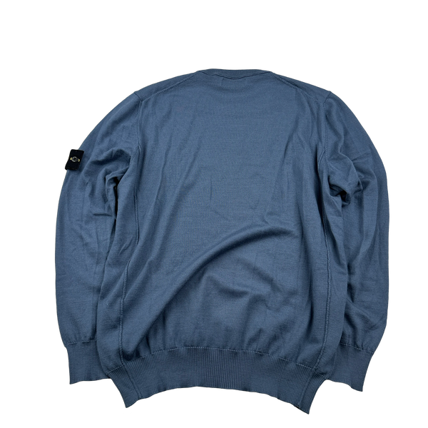 Stone Island 2020 Blue Crewneck Wool Knit Jumper - XXL