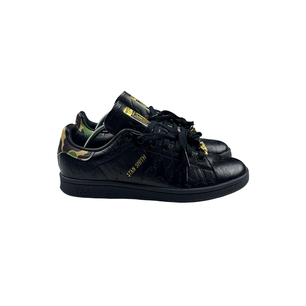 BAPE X Stan Smith 30th Anniversary Black Camo Leather Trainers - UK 7