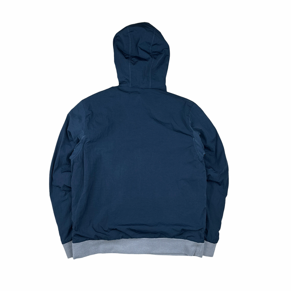 Stone Island 2024 Baby Blue/Navy Reversible Zip Up Hoodie Jacket - Large