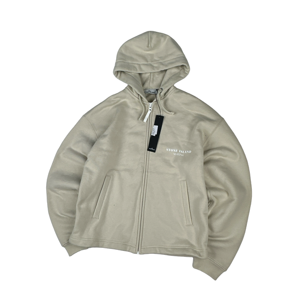 Stone Island 2023 Beige Cotton Heavyweight Marina Hoodie - Small