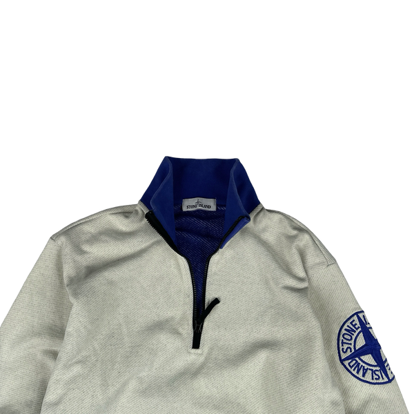 Stone Island 2021 Cotton Quarter Zip Jumper - Medium