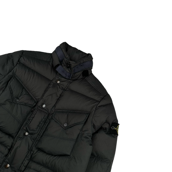 Stone Island 2009 Grey Opaque Nylon Tela Down Puffer - Medium