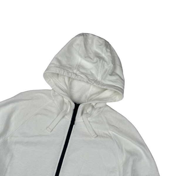 Stone Island 2022 White Zip Up Hoodie - Large
